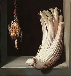 Still life with Cardoon and Francolin, c. 1603, 73 × 62&nbsp;cm, Piasecka-Johnson Collection, Princeton, New Jersey.