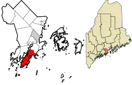 Location in Knox County and the state of Maine