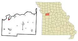 Location of Wellington, Missouri
