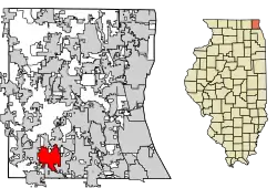 Location of Lake Zurich in Lake County, Illinois.