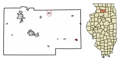 Location of Paw Paw in Lee County, Illinois.