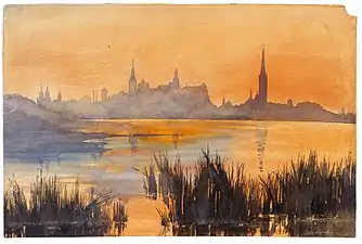 Lilly Walther&nbsp;[et] (1866‒1946). View of Tallinn. 1913. Paper, watercolor.