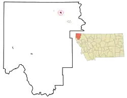 Location of Eureka, Montana