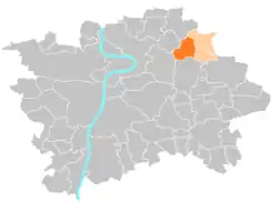 Location of Prague 19 in Prague