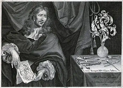 Louis Roupert, Master Goldsmith at Metz, engraved 1668 by Louis Cossin&nbsp;[Wikidata] after a painting by Pierre Rabon