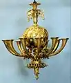 Lustre placé dans la Galerie du Château-Neuf, c. 1811, gilded bronze, Feuchère, Mobilier National