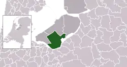 Highlighted position of Zeewolde in a municipal map of Flevoland
