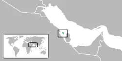 Location of Bahrain (in green)