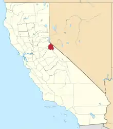 State map of California highlighting Alpine County