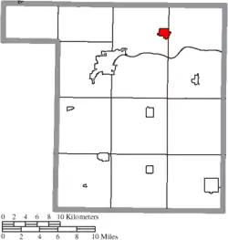 Location of Liberty Center in Henry County