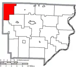 Location of Seneca Township in Monroe County