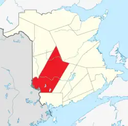 Location within New Brunswick.