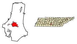 Location of Lewisburg in Marshall County, Tennessee