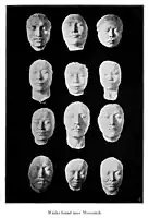 Funerary masks excavated near Minusinsk, photographed in 1901.