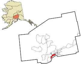 Location of Knik-Fairview in Matanuska-Susitna Borough and the state of Alaska