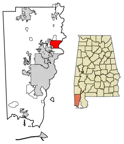 Location in Mobile County, Alabama