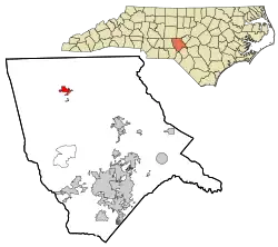 Location in Moore County and the state of North Carolina.