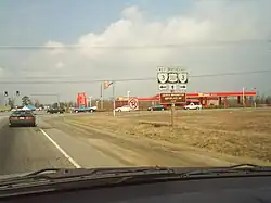 Northbound US 301 as it approaches VA 3 in Office Hall
