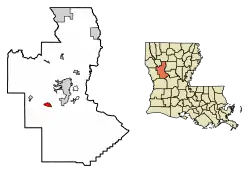 Location of Provencal in Natchitoches Parish, Louisiana.