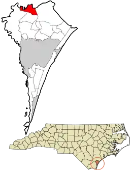 Location in New Hanover County and the state of North Carolina.