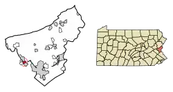 Location of North Catasauqua in Northampton County, Pennsylvania (left) and of Northampton County in Pennsylvania (right)