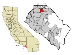 Location of Placentia within Orange County, California