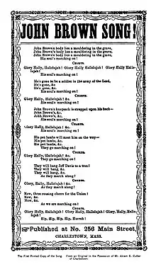 Original publication of the text of the John Brown Song from 1861: 373