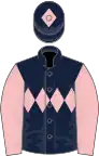 Dark blue, pink triple diamond and sleeves, pink diamond on cap
