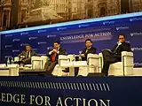 Private equity CEOs, all Wharton alumni, at the Wharton Global Alumni Forum in Milan, Italy