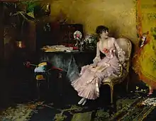 Young Woman in Pink with her Child, 1882