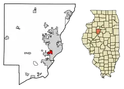 Location of West Peoria in Peoria County, Illinois.