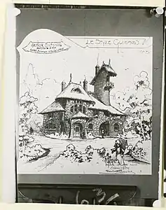 Drawing of the Castel d'Orgeval by Guimard (1904)
