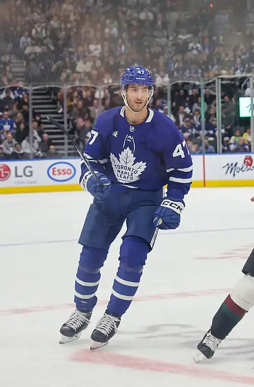 Pierre Engvall playing with the Maple Leafs in 2022 (Quintin Soloviev).jpg