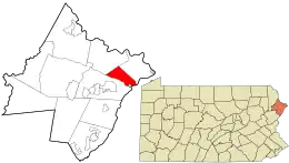 Location in Pike County and the state of Pennsylvania.