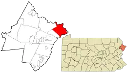 Location in Pike County and the state of Pennsylvania.