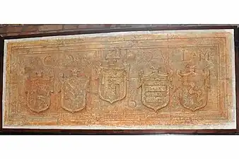 Plaster cast of Civran, Barbarigo, Priuli, Venier and Marcello coats of arms. Irakleion, Crete.