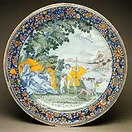 Plate, 1736, with Venus and Adonis, 23 1/8 in. (58.7&nbsp;cm)