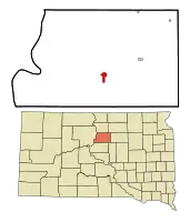 Location in Potter County and the state of South Dakota