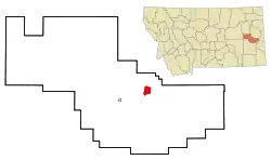 Location of Fallon, Montana