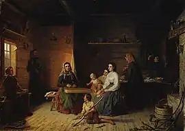 Kreeta Haapasalo Playing the Kantele in a Peasant Cottage, 1868
