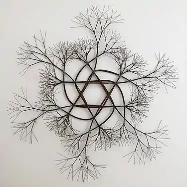 Untitled (S.383, Wall-Mounted Tied Wire, Open-Center, Six-Pointed Star, with Six Branches), c. 1967.