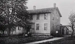 Photograph of the Seneca mission house, c. 1912.