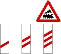 Distance panels for level crossing without barriers