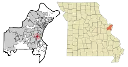 Location of Rock Hill, Missouri