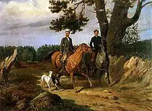 "The Hunt with Greyhounds". Oil on canvas, ca. 1870.