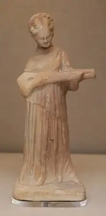 Terracotta Figure of a Woman Playing a Pandoura, Cyprus, circa 300 B.C.E.
