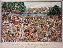 Langar at the camp of Bir Singh Naurangabad, Punjab, c. 1850.