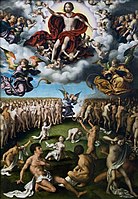 The Last Judgment, oil on panel, 123.8&nbsp;cm (48.7&nbsp;in) high