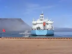 USAF Rising Star pushing the Maersk Peary at Thule AFB