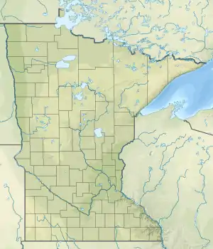 Location of Lake Nokomis in Minnesota, USA.